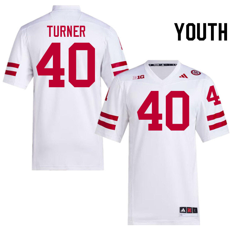 Youth #40 Brice Turner Nebraska Cornhuskers College Football Jerseys Stitched Sale-White